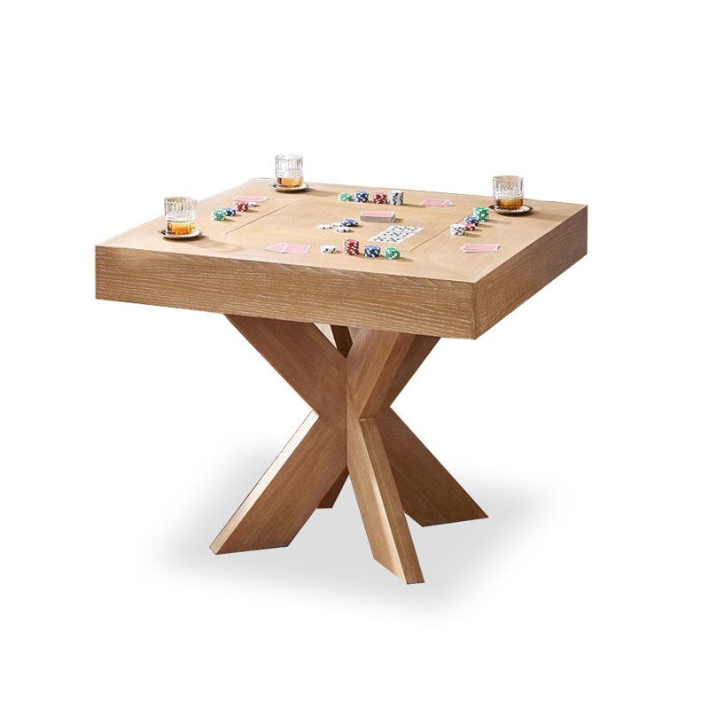 JINTU Square Burlywood Solid Wood Game Table | Wayfair